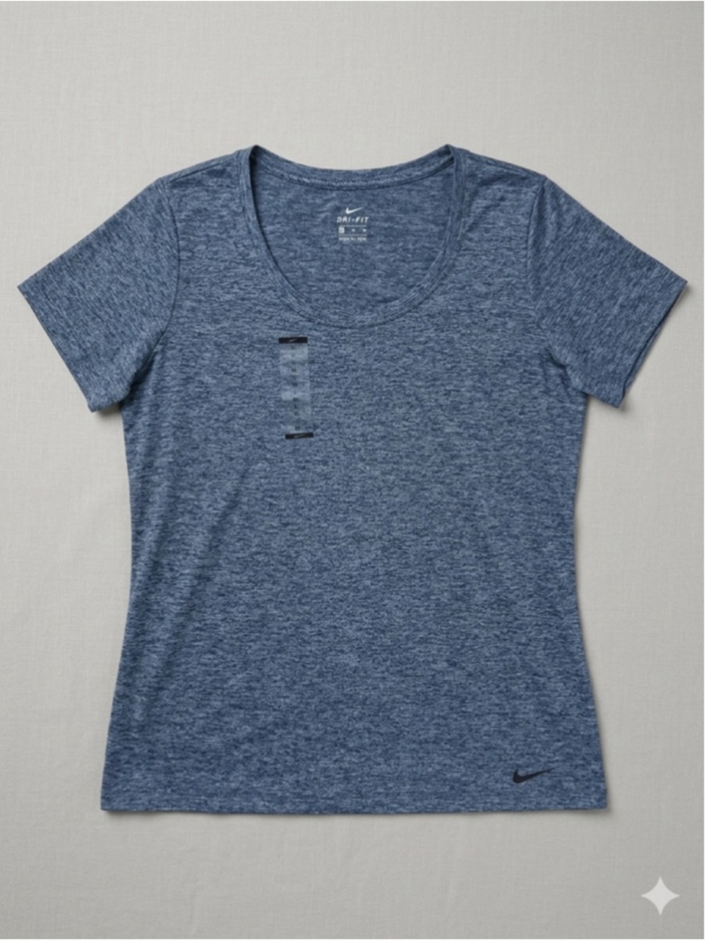 Nike Dri Fit Scoop Neck T Shirt Blue Women Training Top Athletic XL NWT